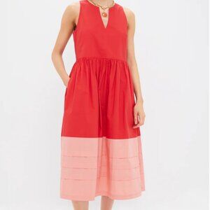 NWT - Tuckernuck Poppy and Coral Colorblock Cotton Elsie Dress - Size L